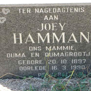 HAMMAN Joey 1897-1990