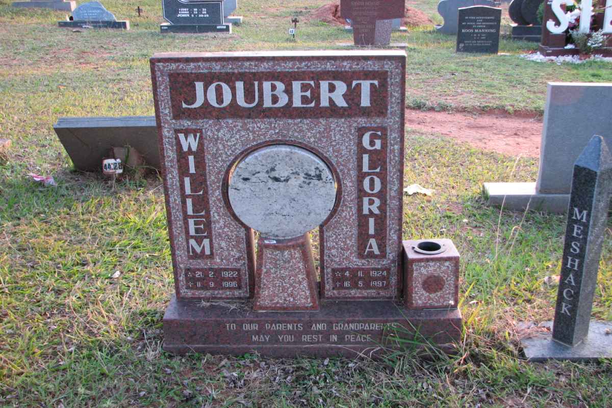 JOUBERT Willem 1922-1996 &amp; Gloria 1924-1997