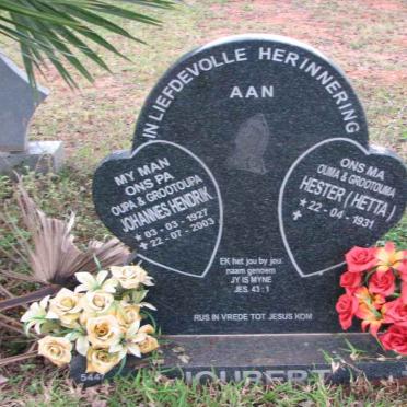 JOUBERT Johannes Hendrik 1927-2003 &amp; Hester 1931-