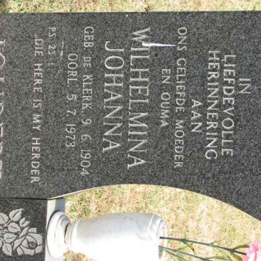 JOUBERT Wilhelmina Johanna nee DE KLERK 1904-1973