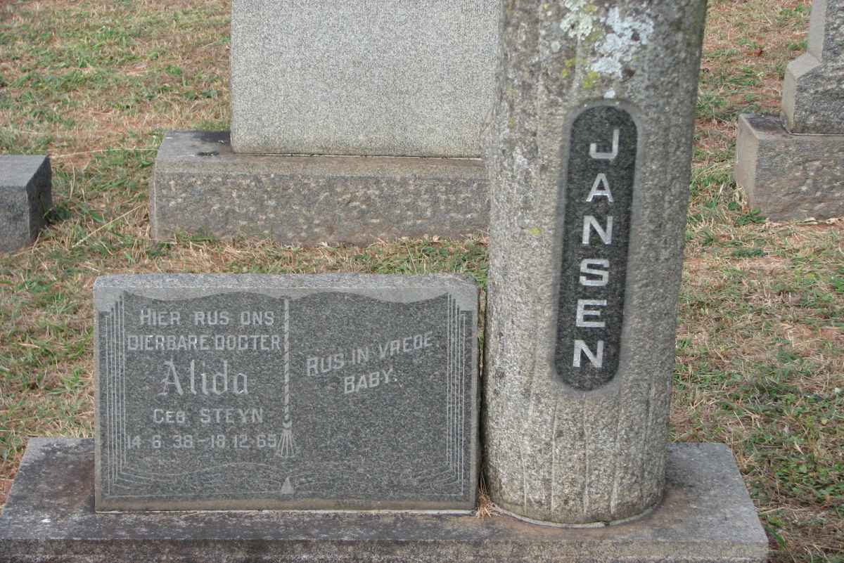 JANSEN Alida nee STEYN 1938-1965