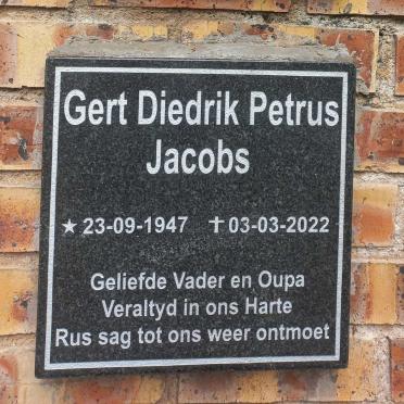 JACOBS Gert Diedrik Petrus 1947-2022