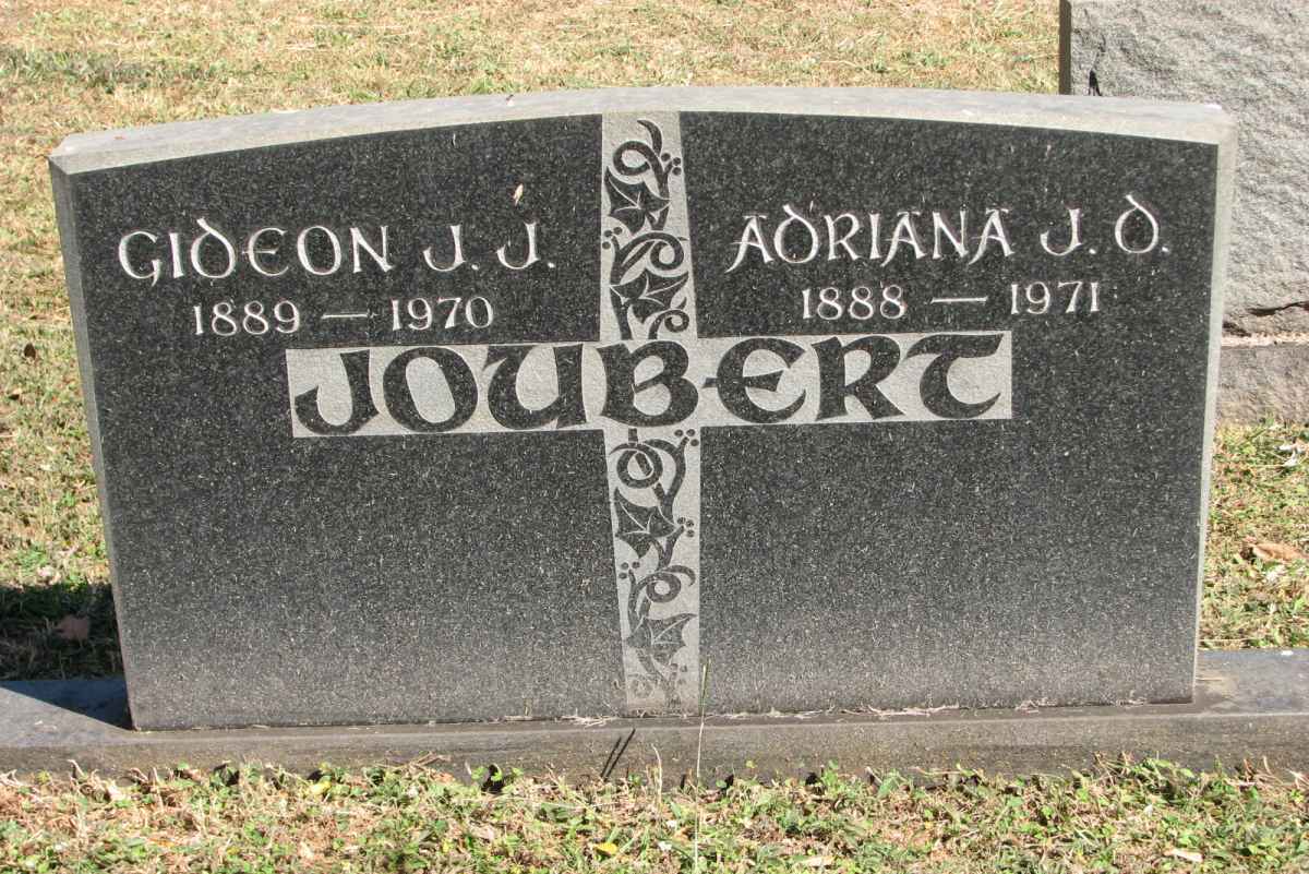 JOUBERT Gideon J.J. 1889-1970 &amp; Adriana J.D. 1888-1971