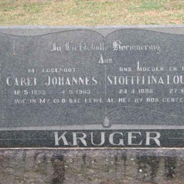 KRUGER Carel Johannes 1895-1963 &amp; Stoffelina Louisa H. 1898-1981