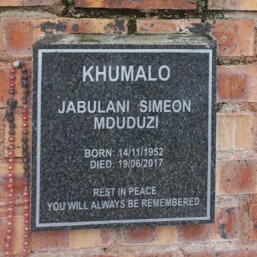 KHUMALO Jabulani Simeon Mduduzi 1952-2017
