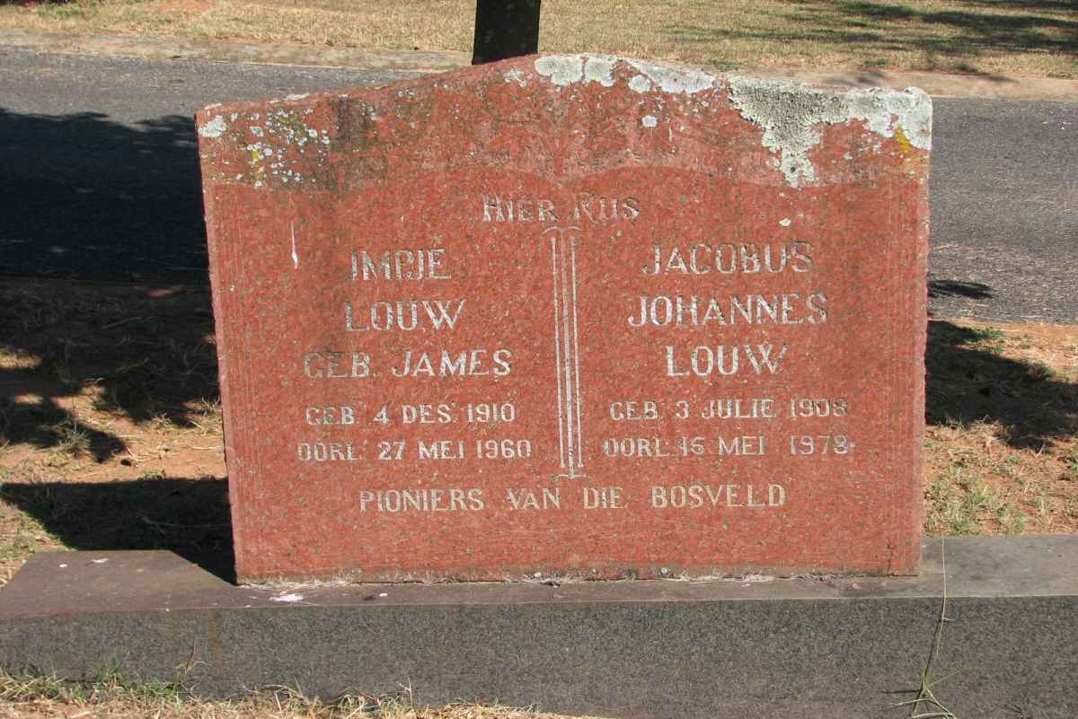 LOUW Jacobus Johannes 1908-1978 &amp; ?mpje JAMES 1910-1960