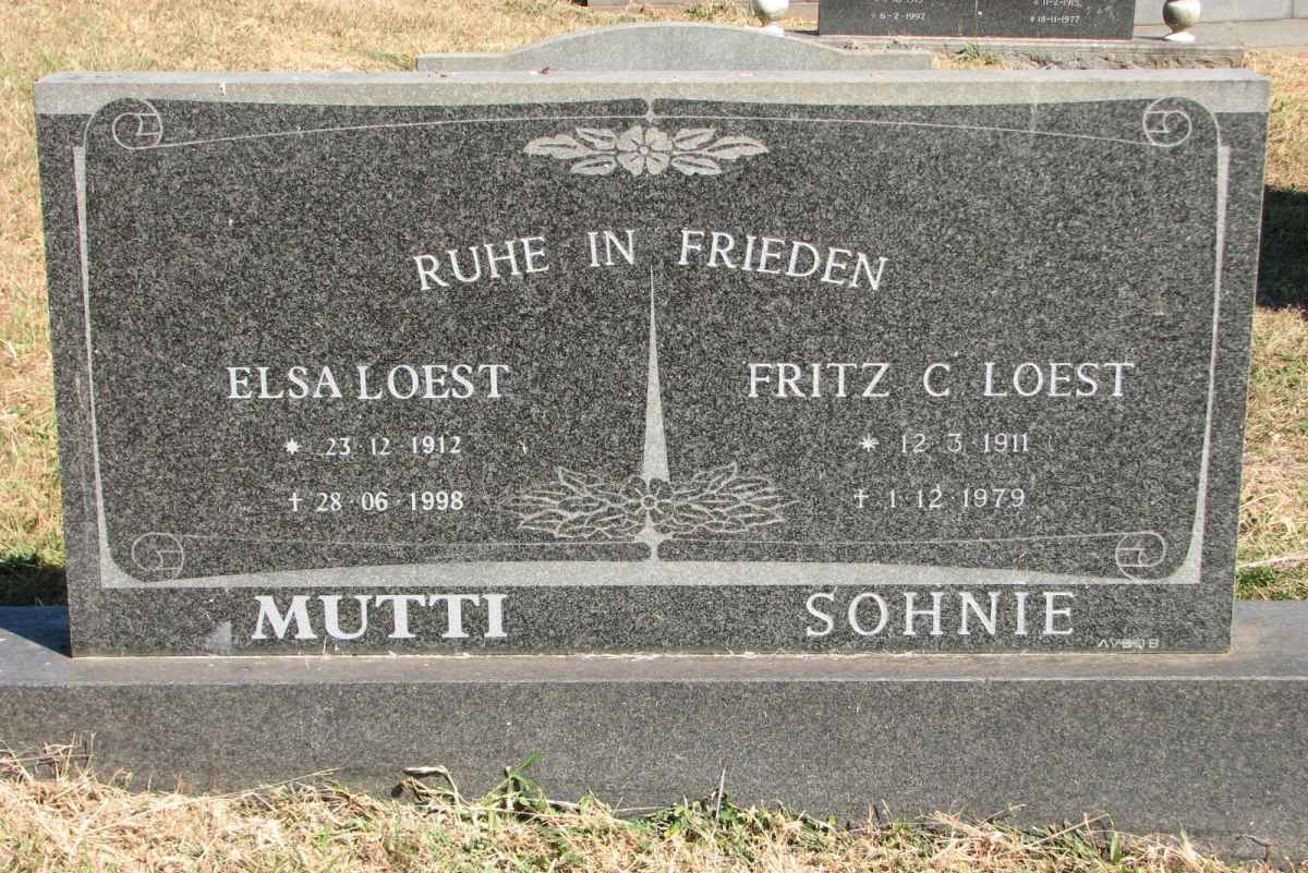 LOEST Fritz C. 1911-1979 &amp; Elsa 1912-1998