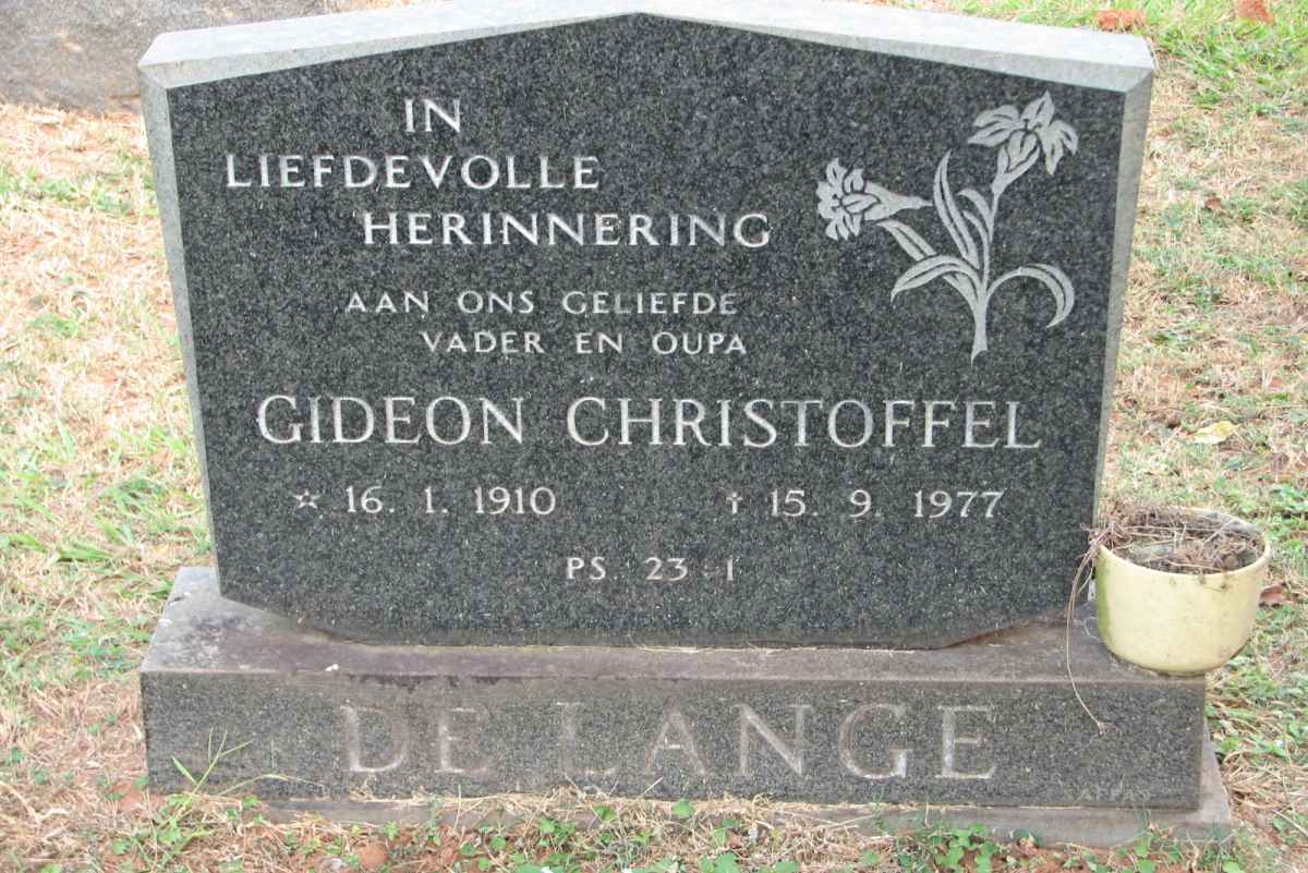 LANGE Gideon Christoffel, de 1910-1977