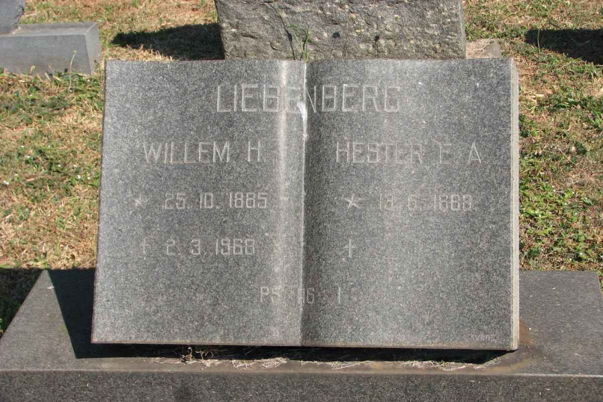 LIEBENBERG Willem H. 1885-1968 &amp; Hester E.A. 1888-
