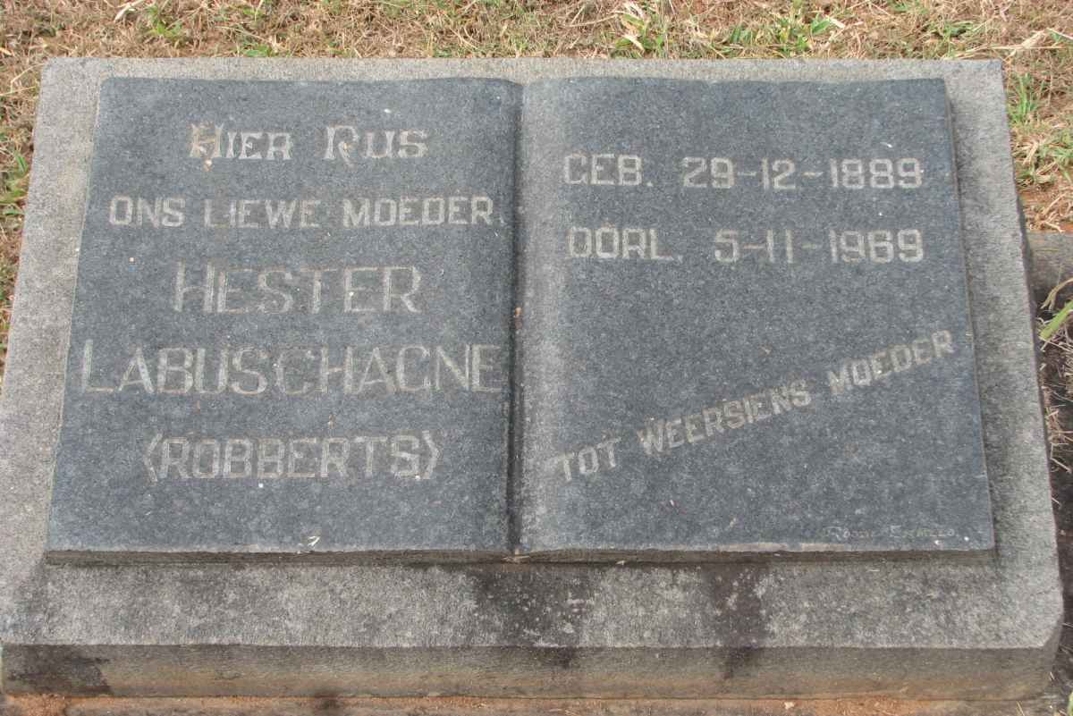 LABUSCHAGNE Hester nee ROBBERTS 1889-1969