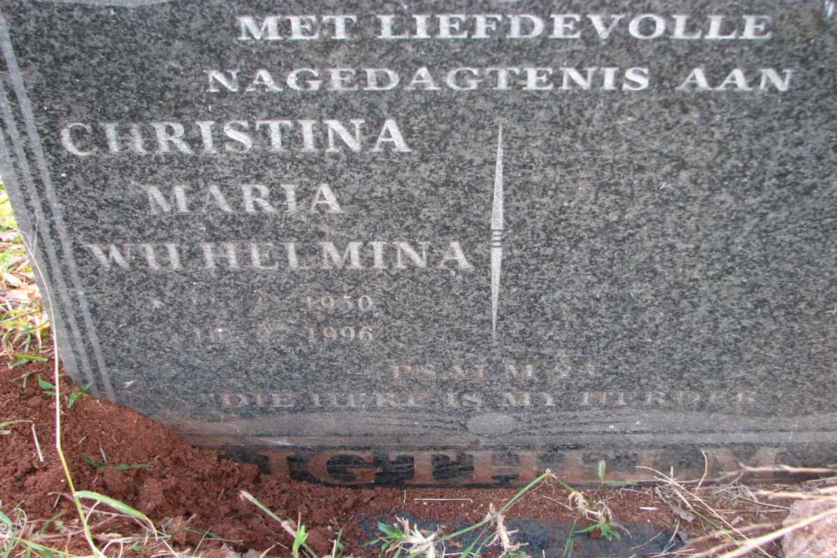 LIGTHELM Christine Maria Wilhelmina 1950-1996
