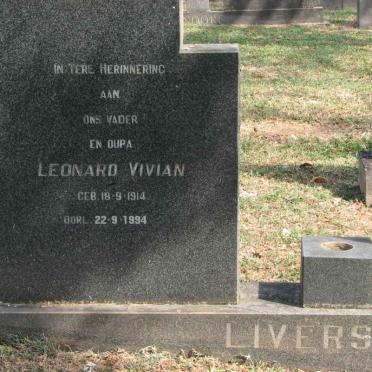 LIVERSAGE Leonard Vivian 1914-1994