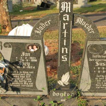 MARTINS Jan 1921-1996 &amp; Joey 1924- :: MARTINS Susan 1944-1992