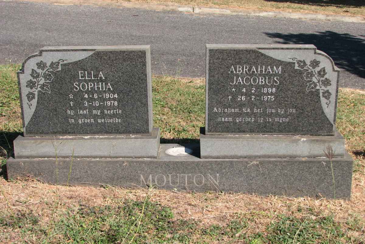 MOUTON Abraham Jacobus 1898-1975 &amp; Ella Sophia 1904-1978