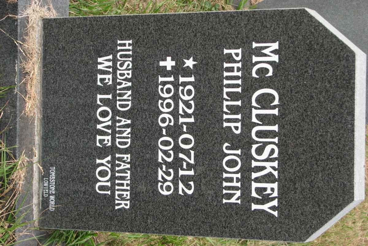McCLUSKEY Phillip John 1921-1996