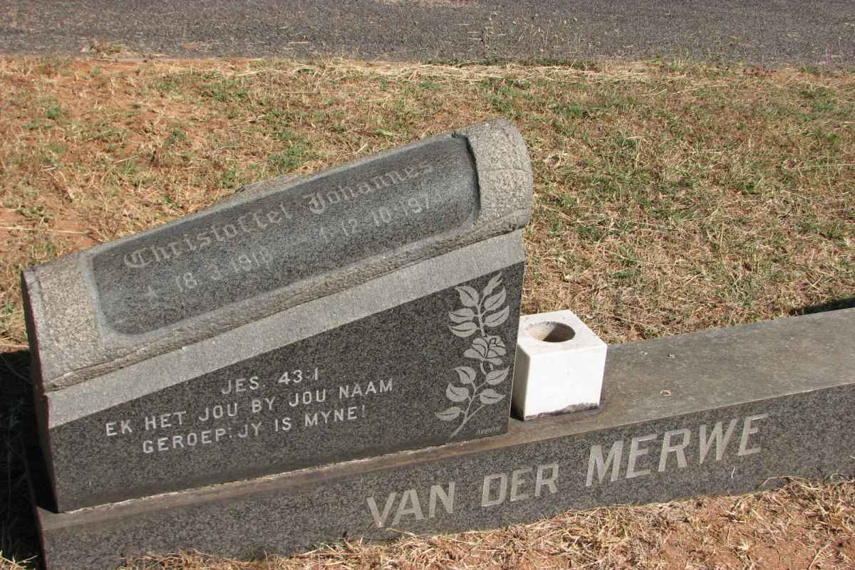 MERWE Christoffel Johannes, van der 1918-1974