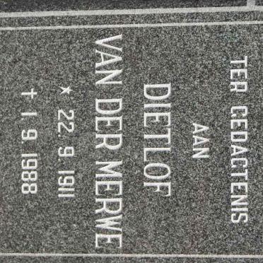 MERWE Dietlof, van der 1911-1988
