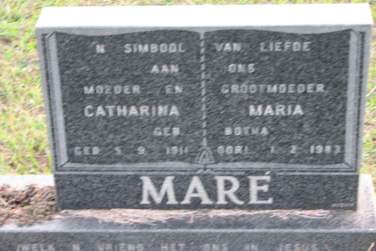 MARE Catharina Maria nee BOTHA 1911-1983