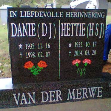 MERWE D.J., van der 1935-1998 &amp; H.S.J. 1935-2014