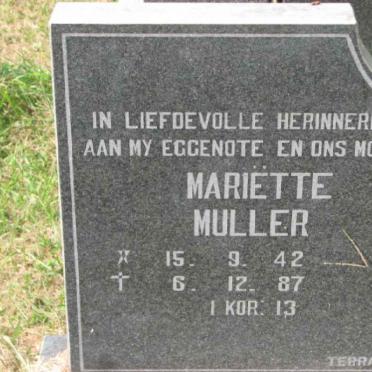MULLER Mariëtte 1942-1987