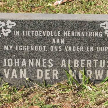 MERWE Johannes Albertus, van der