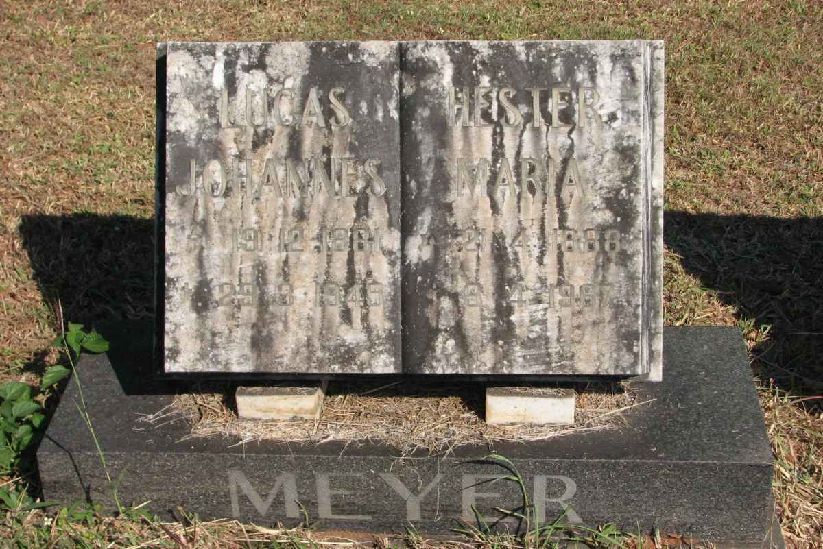 MEYER Lucas Johannes 1881-1945 &amp; Hester Maria 1888-1967