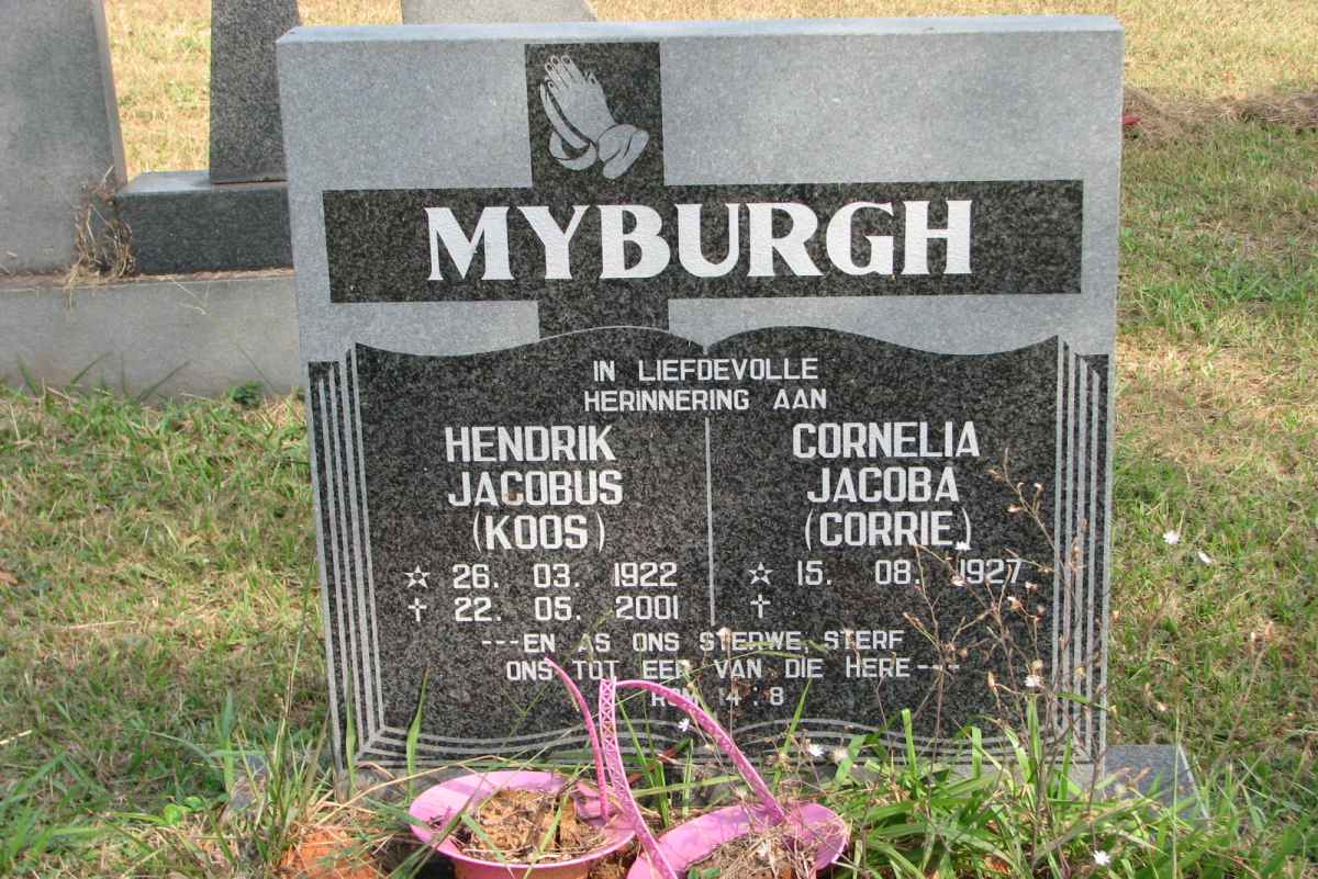 MYBURGH Hendrik Jacobus 1922-2001 &amp; Cornelia Jacoba 1927-