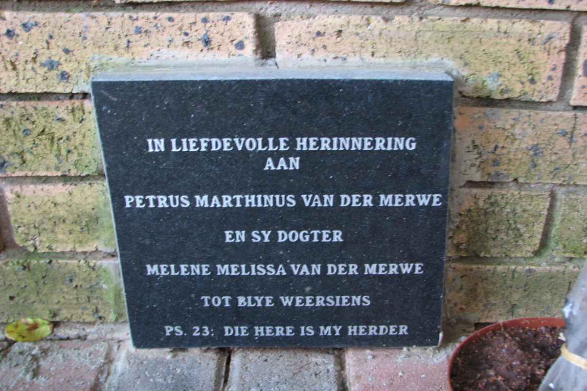 MERWE Petrus Marthinus, van der :: VAN DER MERWE Melene Melissa