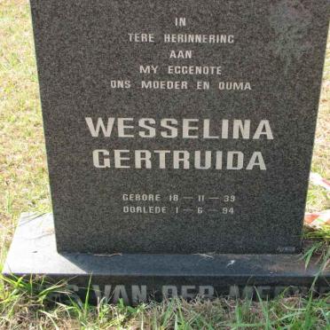 MERWE Wesselina Gertruida, van der 1939-1994
