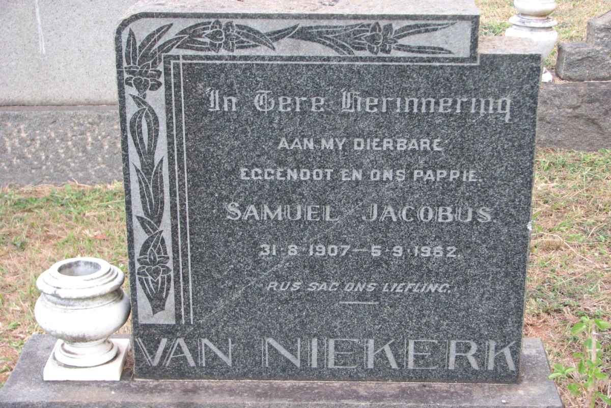 NIEKERK Samuel Jacobus, van 1907-1962