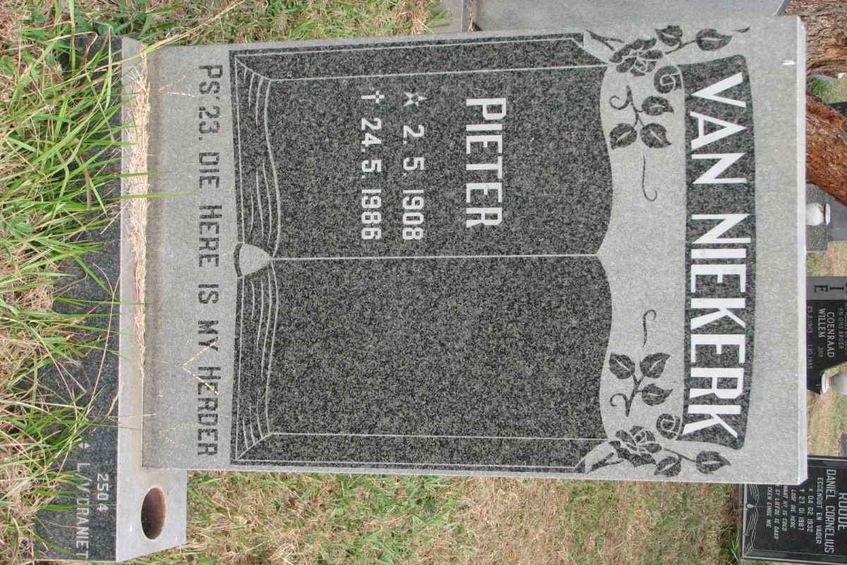 NIEKERK Pieter, van 1908-1986