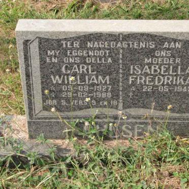 OHLSEN Carl William 1927-1988 &amp; Isabella Fredrika 1945-