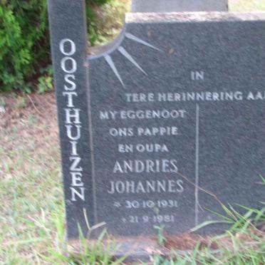 OOSTHUIZEN Andries Johannes 1931-1981