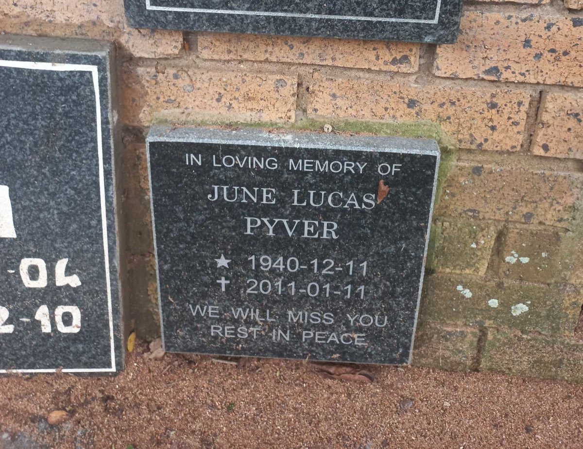 PYVER June Lucas 1940-2011