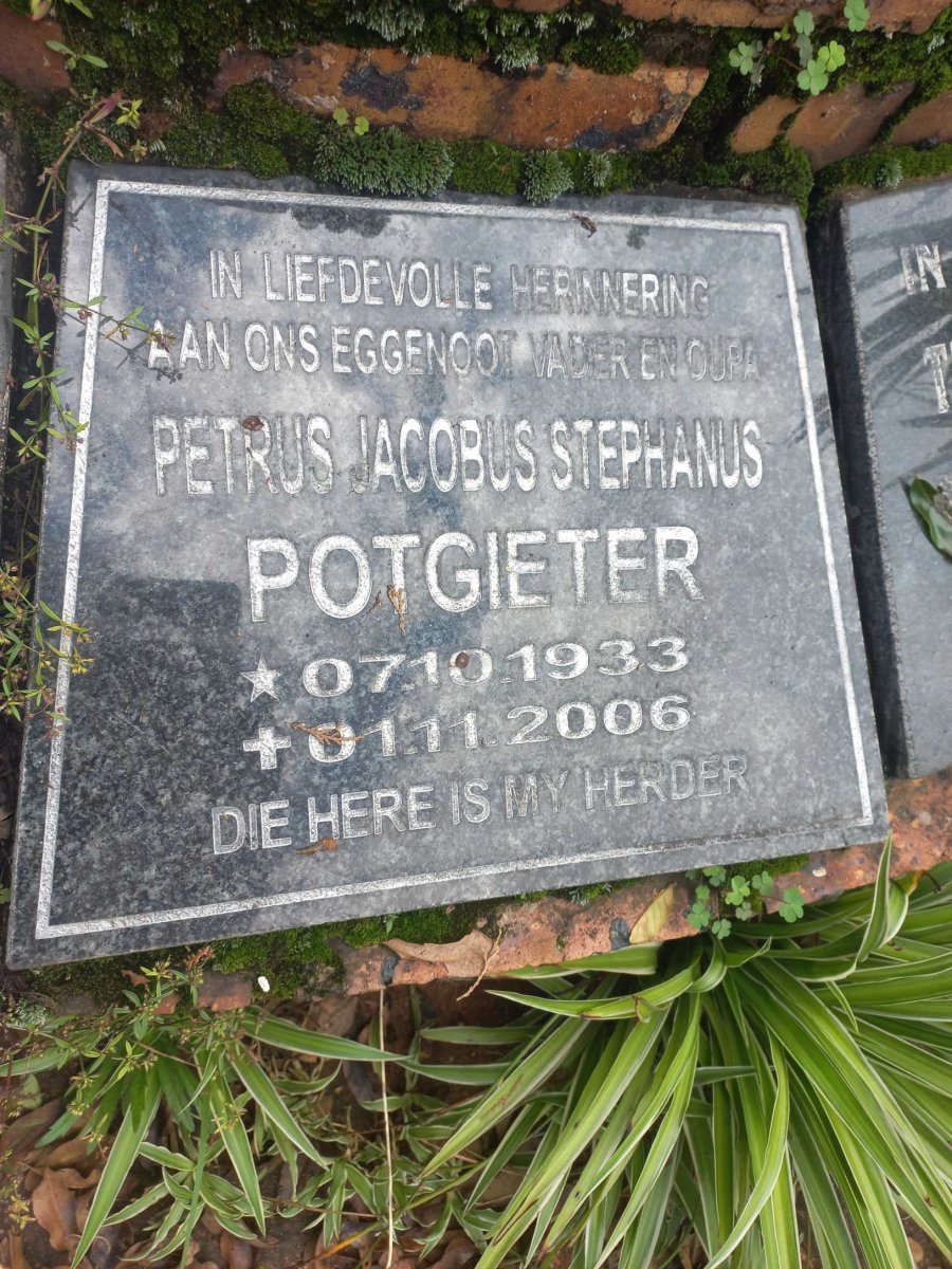 POTGIETER Petrus Jacobus Stephanus 1933-2006