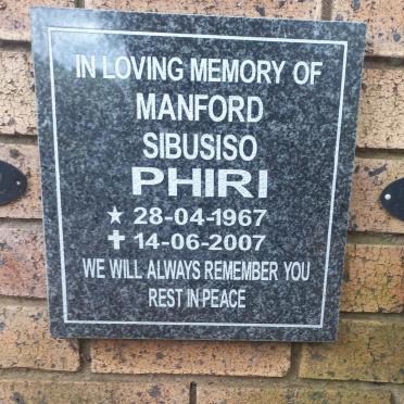 PHIRI Manford Sibusiso 1967-2007