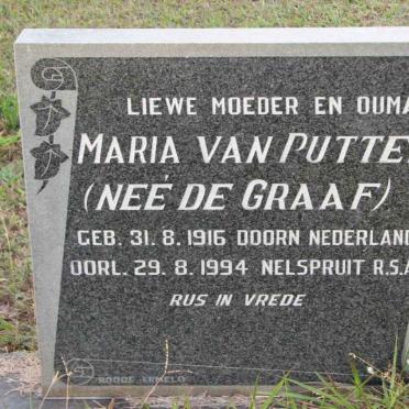 PUTTEN Maria, van nee DE GRAAF 1916-1994