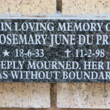 PREEZ Rosemary June, du 1933-1998