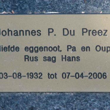 PREEZ Johannes P., du 1932-2006