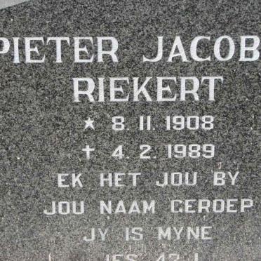RIEKERT Pieter Jacobus 1908-1989