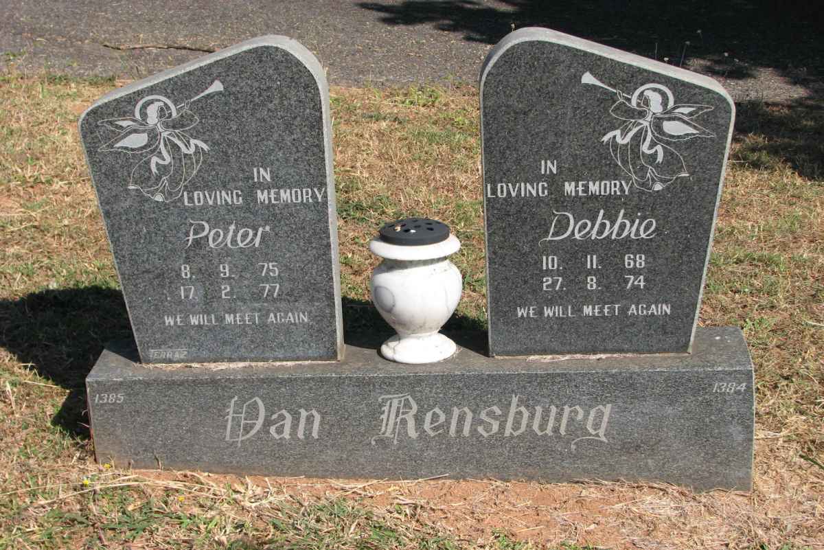 RENSBURG Peter, van 1975-1977 :: VAN RENSBURG Debbie 1968-1974