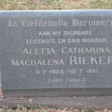 RIEKERT Aletta Catharina Magdalena 1904-1961