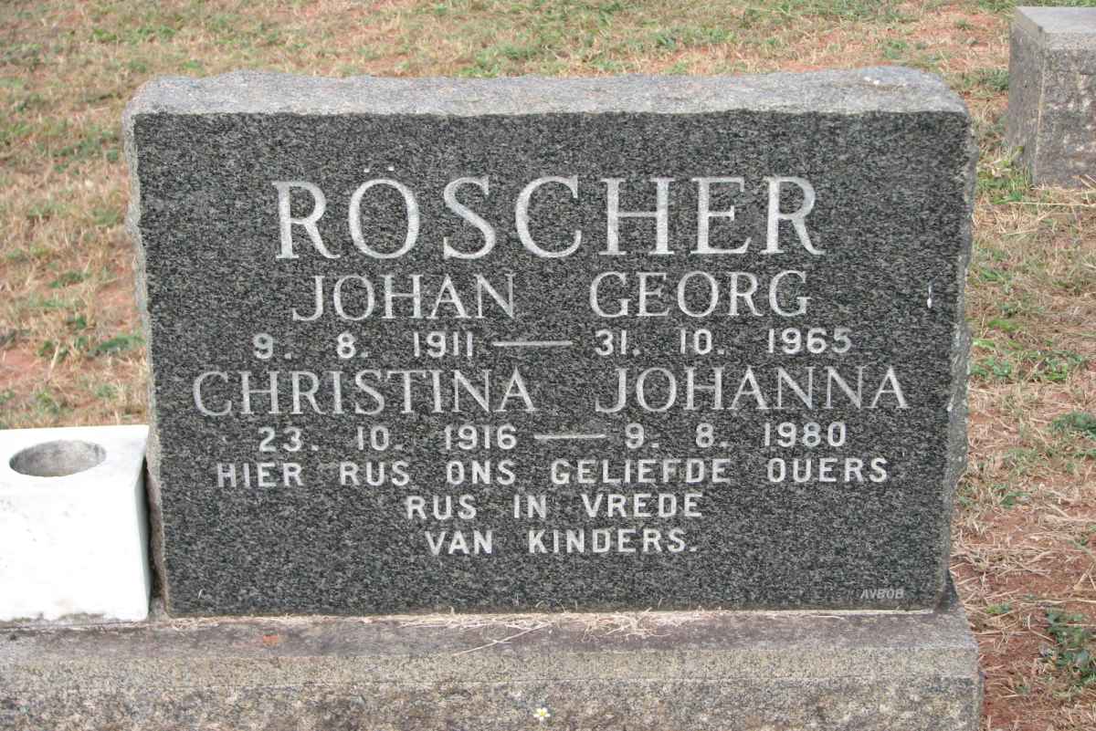 ROSCHER Johan Georg 1911-1965 &amp; Christina Johanna 1916-1980