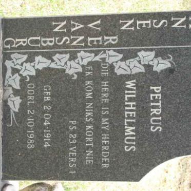 RENSBURG Petrus Wilhelmus, Jansen van 1914-1988