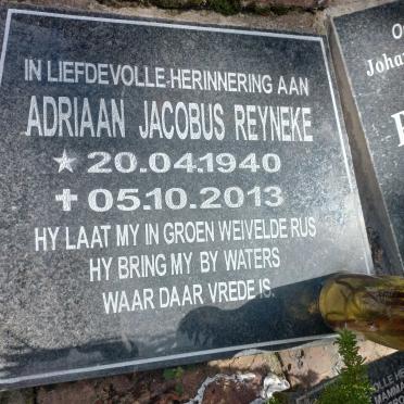REYNEKE Adriaan Jacobus 1940-2013