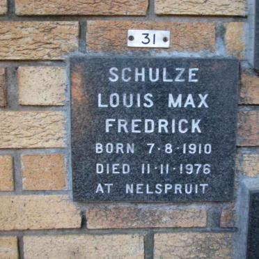 SCHULZE Louis Max Fredrick 1910-1976