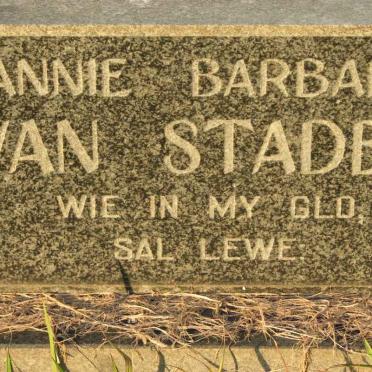 STADEN Annie Barbara, van
