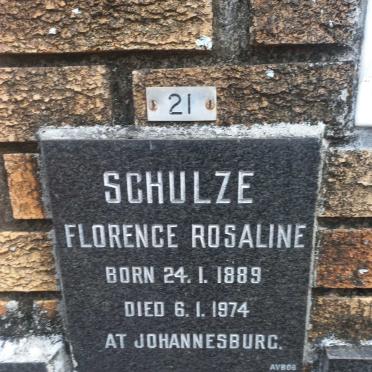 SCHULZE Florence Rosaline 1889-1974