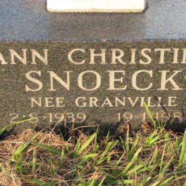 SNOECK Ann Christine nee GRANVILLE 1939-1984