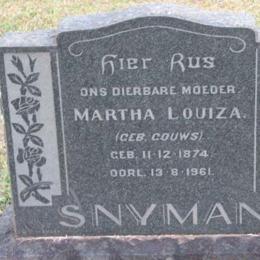 SNYMAN Martha Louiza nee GOUWS 1874-1961